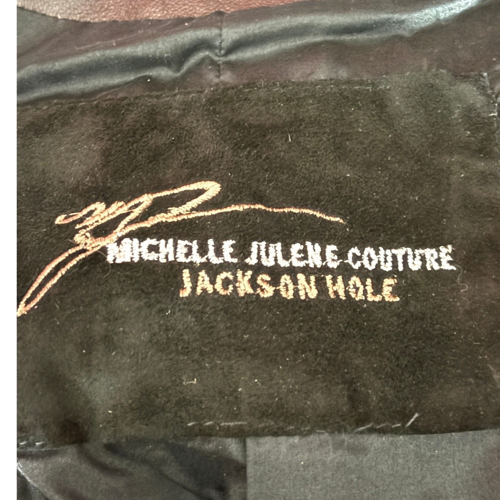 Michelle Julene Black Leather Jacket Western Concho Sterling Whipstitch Fitted S - Picture 3 of 16